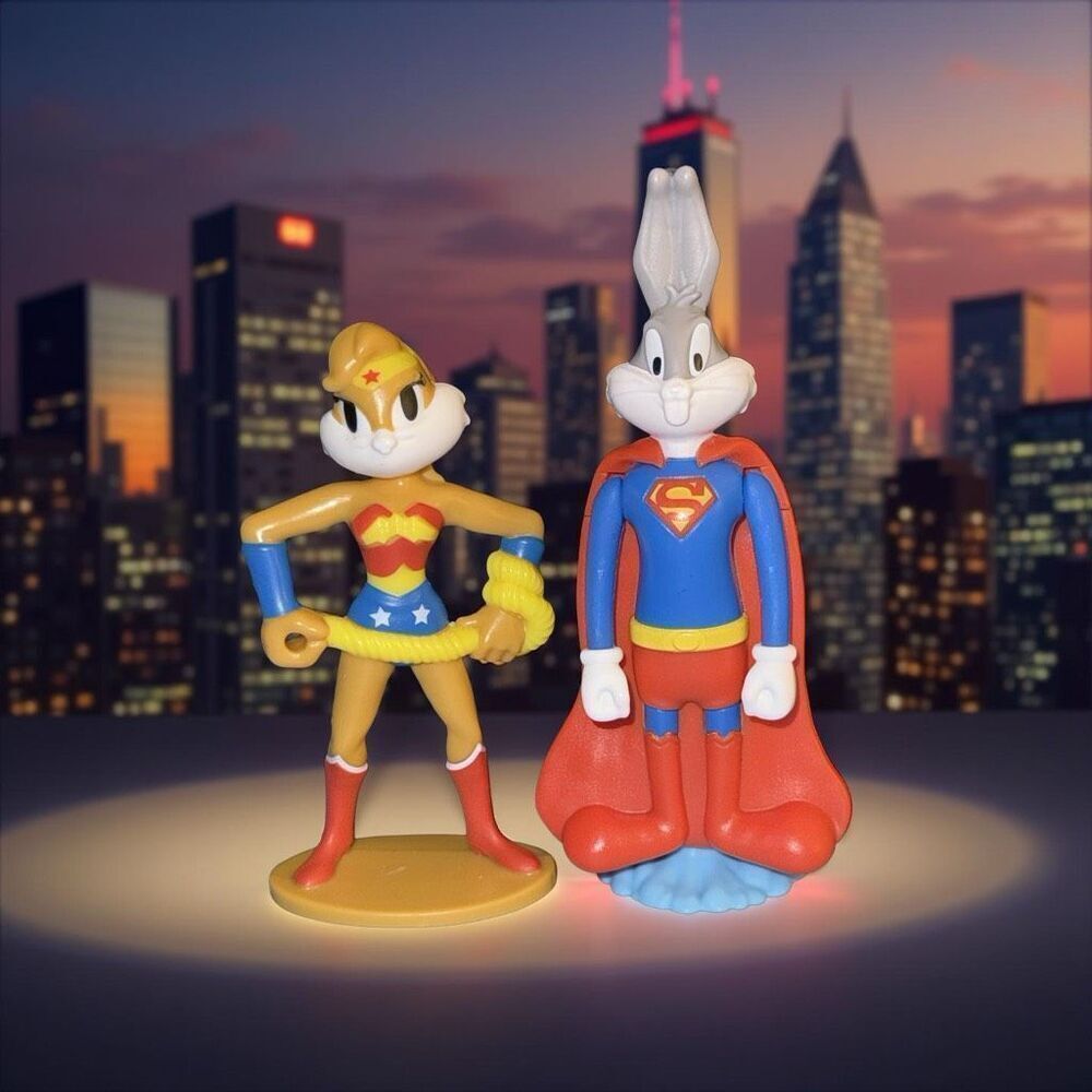 2 Burger King Justice League WB Lola Bunny WW Bugs Bunny Superman Figures A25